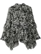 Dolce & Gabbana Flared Fringed Cape - Black