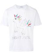 Jimi Roos Pony Print Heavy Metal T-shirt, Men's, Size: Medium, White, Cotton