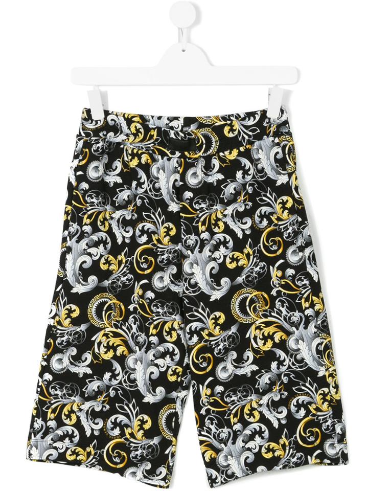 Young Versace Baroque Print Shorts - Black