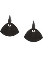 Monies Oversized Wood Earrings - Black