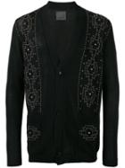 Laneus Embellished Cardigan, Men's, Size: 50, Black, Cotton