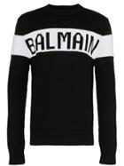 Balmain Logo Intarsia Jumper - Black
