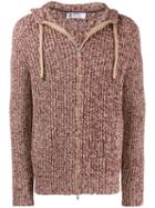 Brunello Cucinelli Chunky Knit Zip-up Hoodie - Red