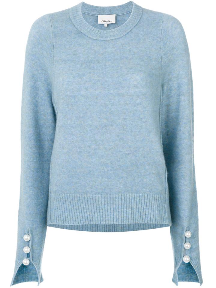 3.1 Phillip Lim - Classic Knitted Sweater - Women - Polyamide/spandex/elastane/wool/yak - M, Blue, Polyamide/spandex/elastane/wool/yak