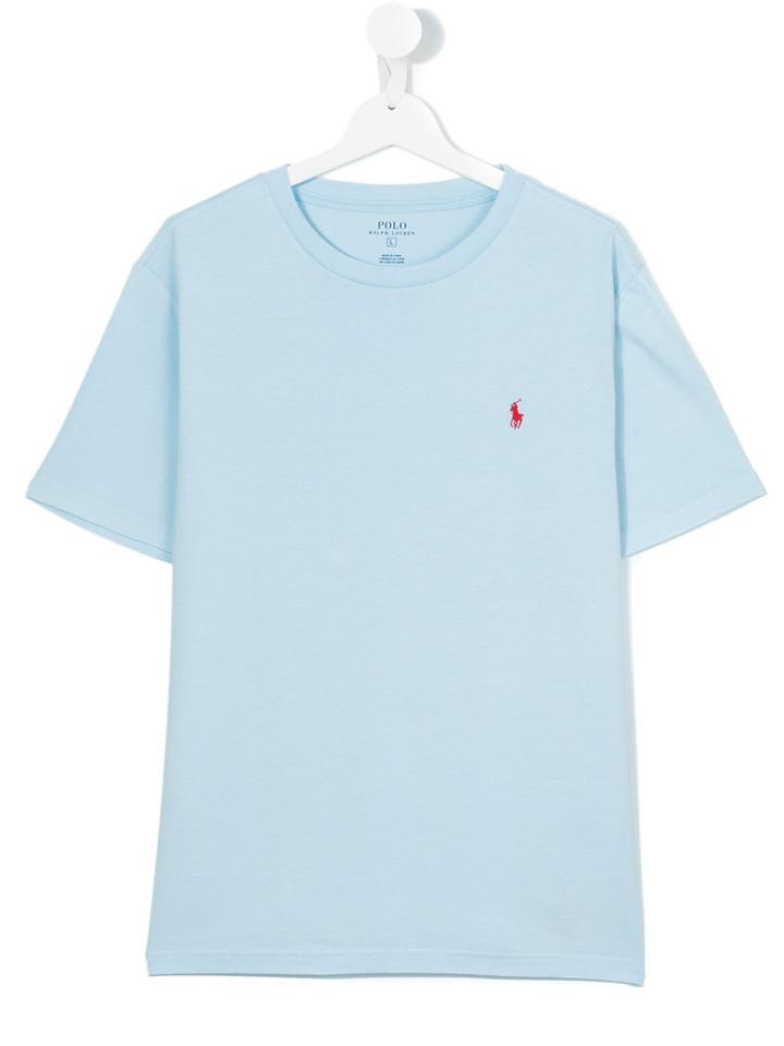 Ralph Lauren Kids - Logo T-shirt - Kids - Cotton - 16 Yrs, Blue