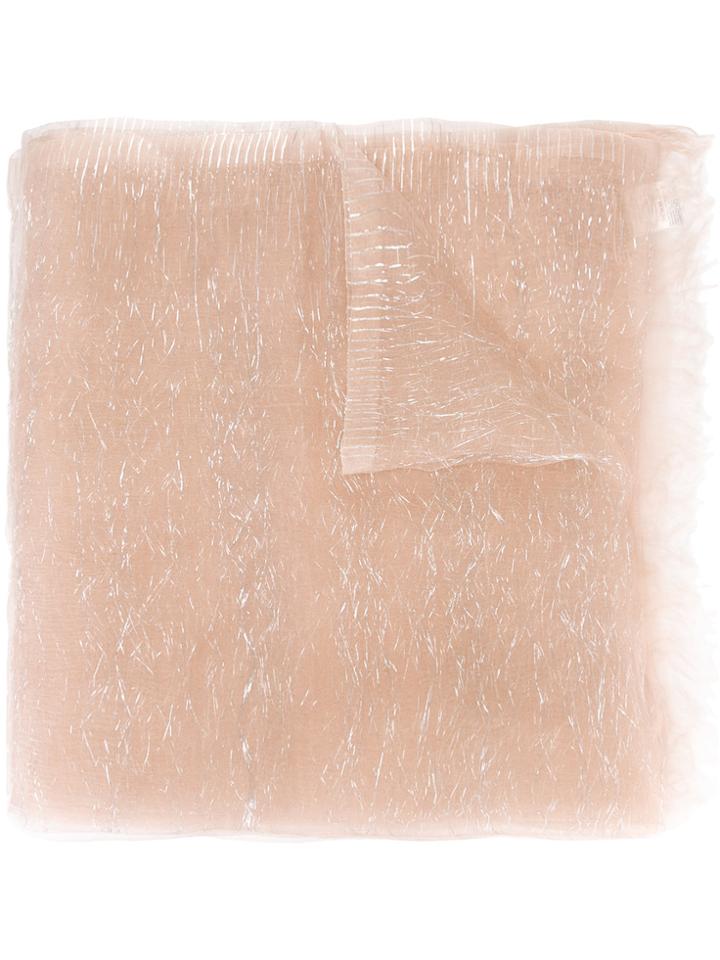 Faliero Sarti Metallic Weave Scarf - Nude & Neutrals