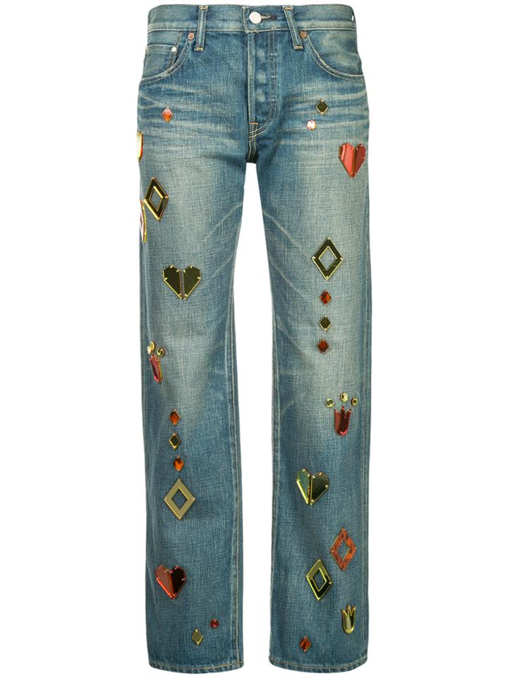Tu Es Mon Trésor Mirror Motif Jeans - Blue