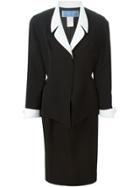 Thierry Mugler Vintage Structured Skirt Suit - Black