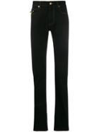 Versace Flared Safety-pin Denim Jeans - Black