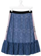Msgm Kids Lace Skirt - Blue