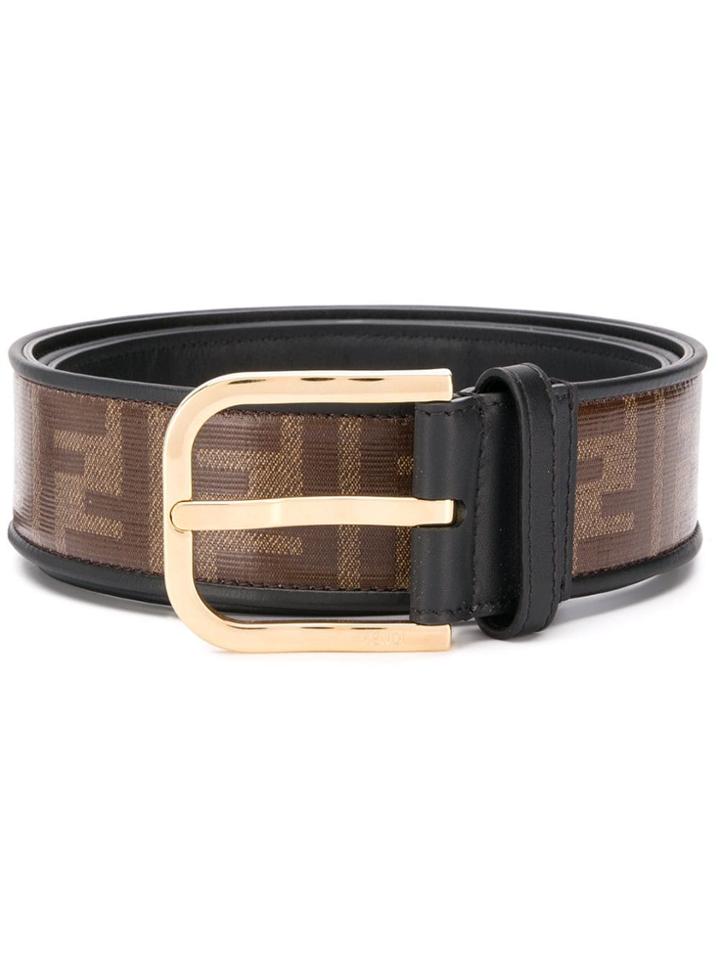 Fendi Ff Motif Print Belt - Brown