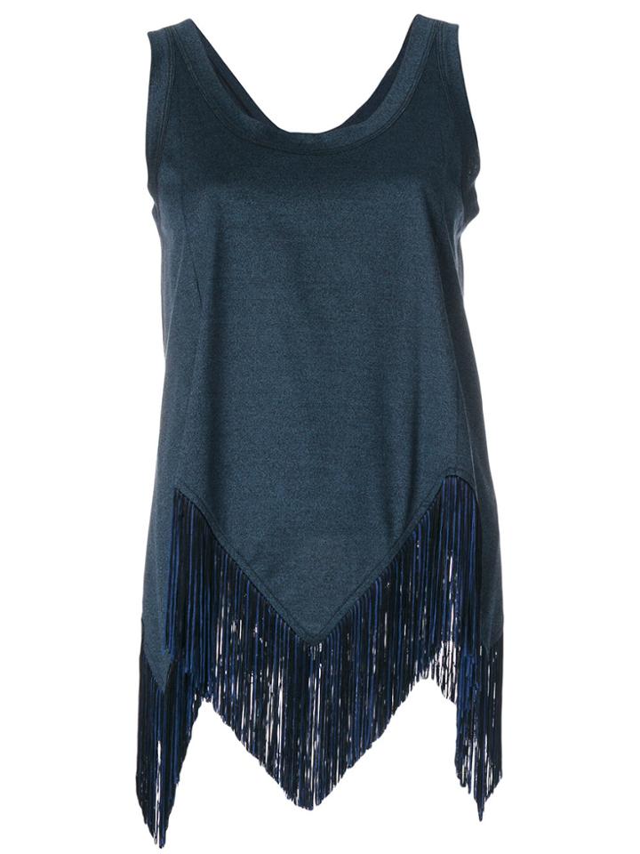 Marco De Vincenzo Fringed Hem Tank Top - Blue