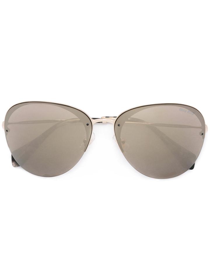Miu Miu Eyewear Aviator Sunglasses - Metallic