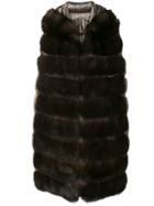 Liska Padded Fur Waistcoat - Brown