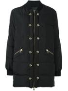 Boutique Moschino Oversized Stud Detail Bomber Jacket, Women's, Size: 42, Black, Polyester