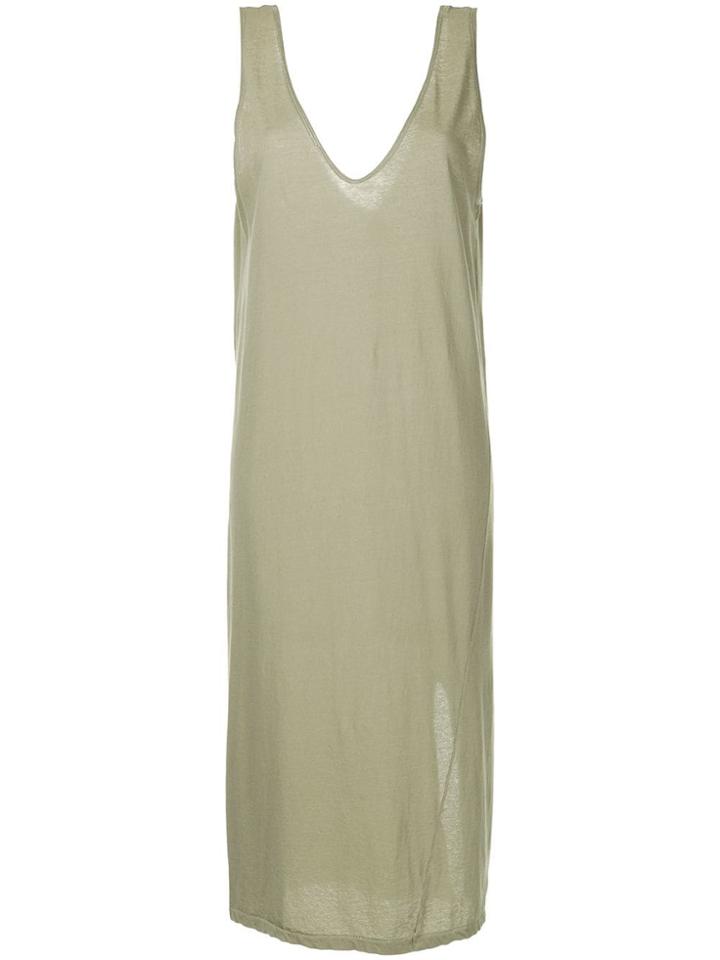 Bassike Minimal V-neck Tank Dress - Green
