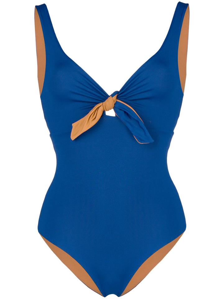 Fisico Reversible Bow Detail Swimsuit - Blue