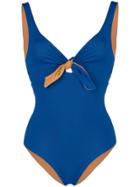 Fisico Reversible Bow Detail Swimsuit - Blue