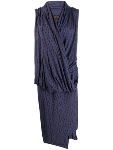 Vivienne Westwood Pre-owned Knitted Wrap-front Dress - Blue