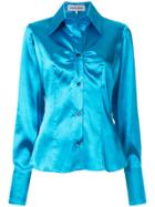 Maxine Beiny Metallic Fitted Shirt - Blue