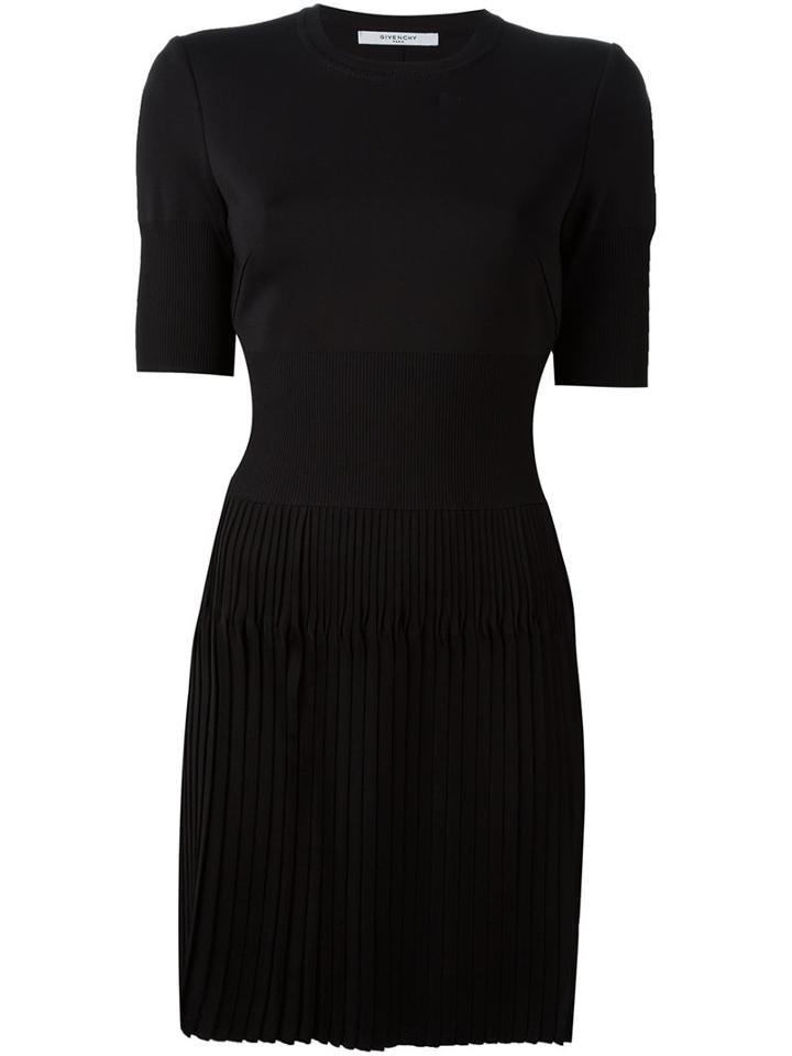 Givenchy Technical Pleated Dress, Women's, Size: Medium, Black, Spandex/elastane/viscose/polyimide