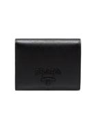 Prada Black Logo Small Saffiano Leather Cardholder
