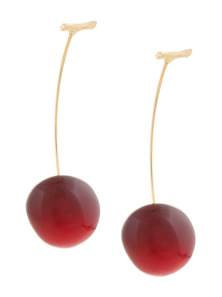 E.m. Cherry Pierced Earrings - Pink & Purple