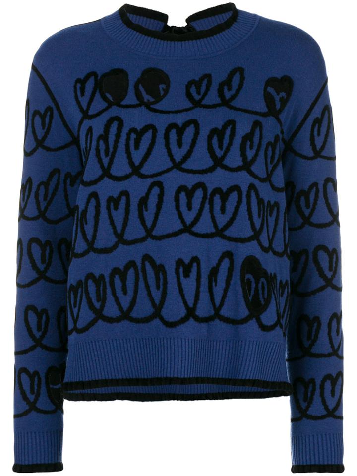 Fendi Cut Out Heart Sweater - Blue
