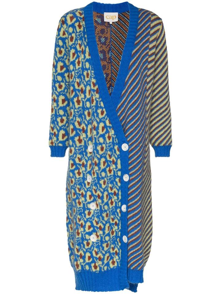 Cap Grace Double Faced Knitted Cardigan - Blue