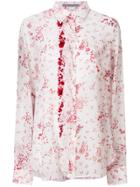 Ermanno Scervino Floral Ruffle Trim Shirt - White