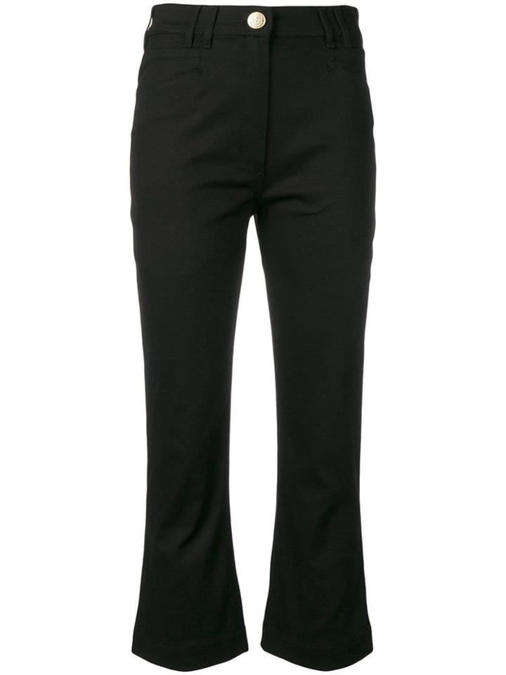 Balmain Crop Flare Jeans - Black