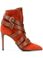 Balmain Jakie Ankle Boots - Red