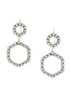 Isabel Marant Glass Crystal Embellished Hexagonal Earrings - Silver