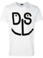 Diesel Logo Print T-shirt, Men's, Size: Large, White, Cotton