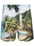Orlebar Brown Bulldog Resort Print Swim Shorts - Green