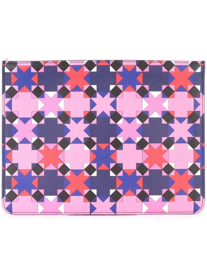 Emilio Pucci Large Geometric Print Clutch