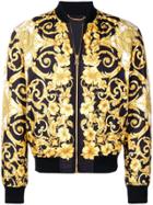 Versace Baroque Print Bomber Jacket - Yellow
