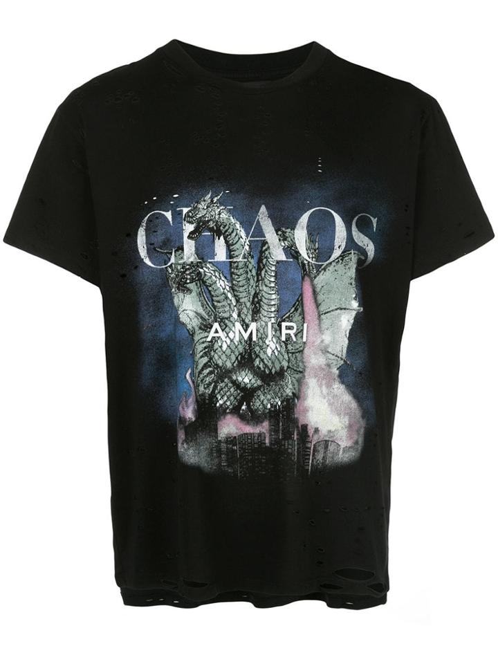 Amiri Distressed Graphic Print T-shirt - Black