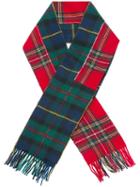 Comme Des Garçons Shirt Boy Fringed Tartan Scarf, Wool