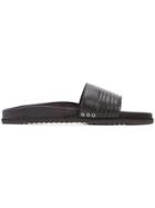 John Elliott Embossed Stripes Pool Slides - Black