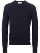 Ami Alexandre Mattiussi Crew Neck Jumper, Men's, Size: Xl, Blue, Wool