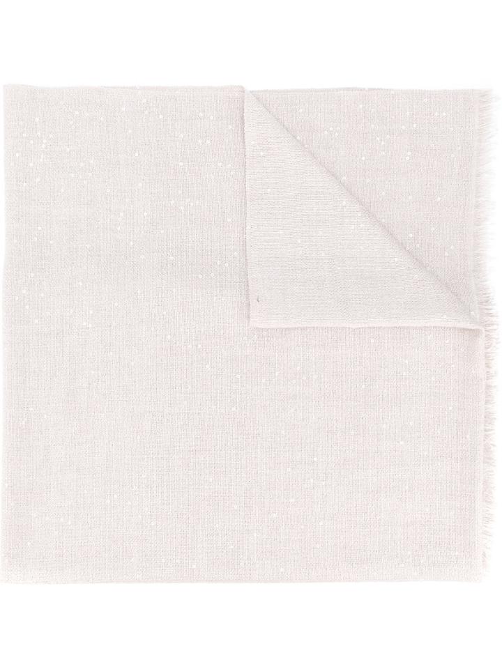 Brunello Cucinelli - Fringed Scarf - Women - Silk/cashmere - One Size, Nude/neutrals, Silk/cashmere