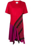Koché Colour-block T-shirt Dress - Red