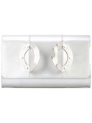 Perrin Paris Foldover Top Clutch Bag - Plata