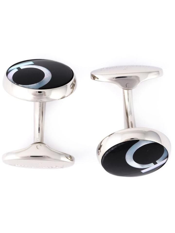 Salvatore Ferragamo Onyx And Mother Of Pearl Cufflinks