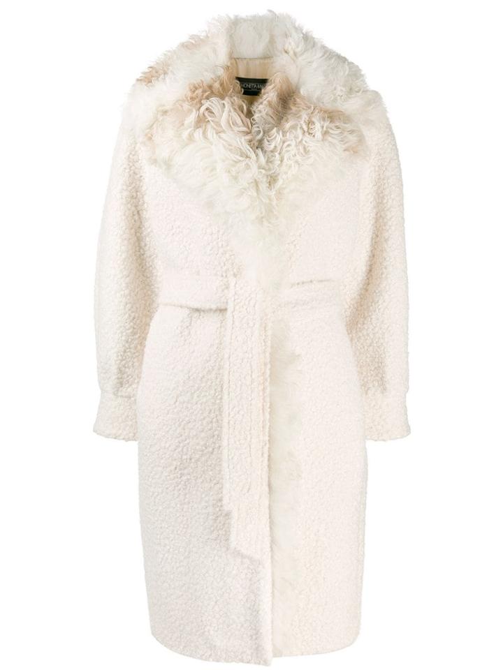 Simonetta Ravizza Shearling Belted Coat - Neutrals