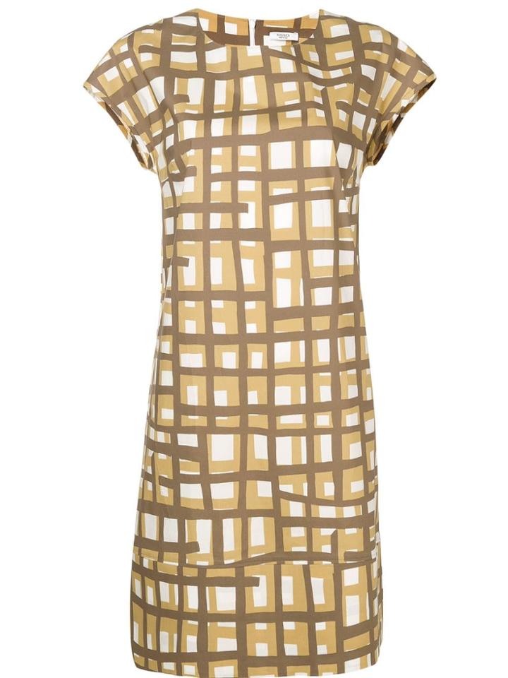 Peserico Short Printed Dress - Brown