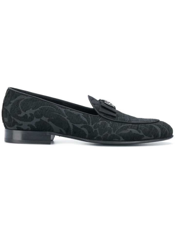 Dolce & Gabbana Lucas Jacquard Slippers - Black