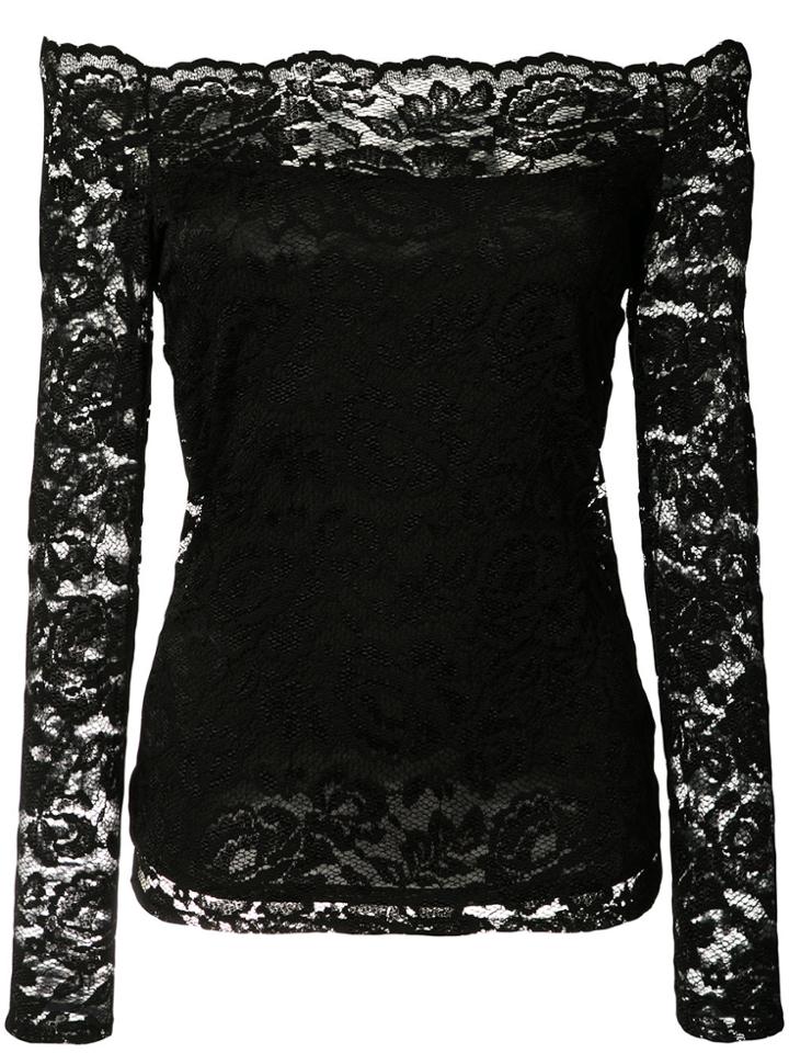 L'agence Off-shoulder Lace Blouse - Black