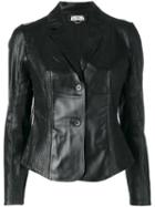 Desa 1972 - Fitted Leather Blazer - Women - Cotton/leather - 44, Black, Cotton/leather